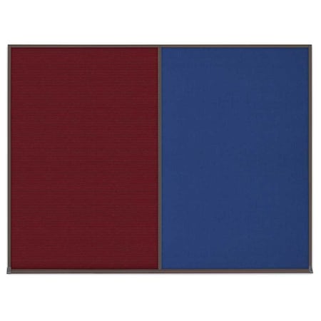 United Visual Products Triple Door Radius Corkboard, 72"X48", G UV80055-GOLD-BLACK